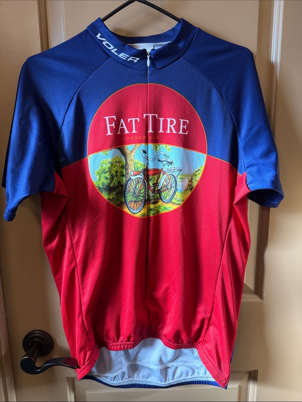 Voler Men’s Fat Tire Cycling Jersey in Blue and Red